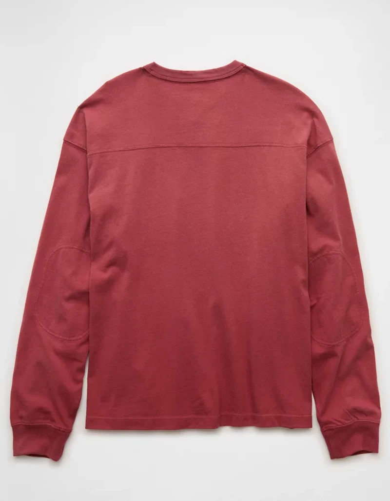 AE Boxy Long-Sleeve V-Neck T-Shirt