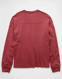 AE Boxy Long-Sleeve V-Neck T-Shirt