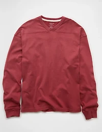 AE Boxy Long-Sleeve V-Neck T-Shirt