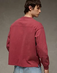 AE Boxy Long-Sleeve V-Neck T-Shirt