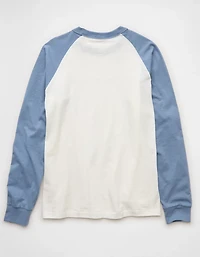 T-shirt de baseball avec bande à l’ourlet et manches longues AE