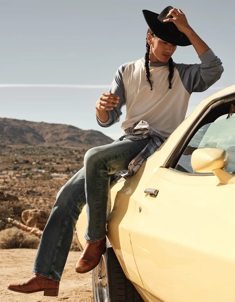 T-shirt de baseball avec bande à l’ourlet et manches longues AE