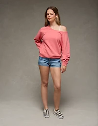 Chandail en molleton à épaule dénudée AE