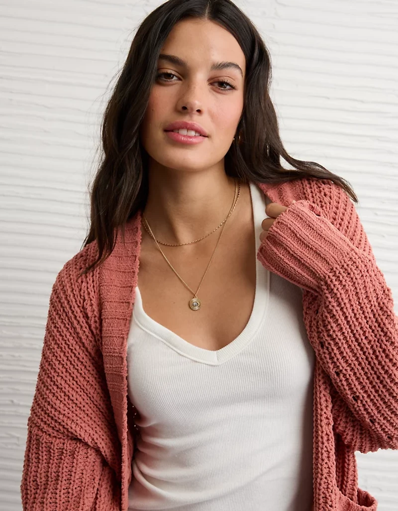 Chandail cardigan en chenille AE