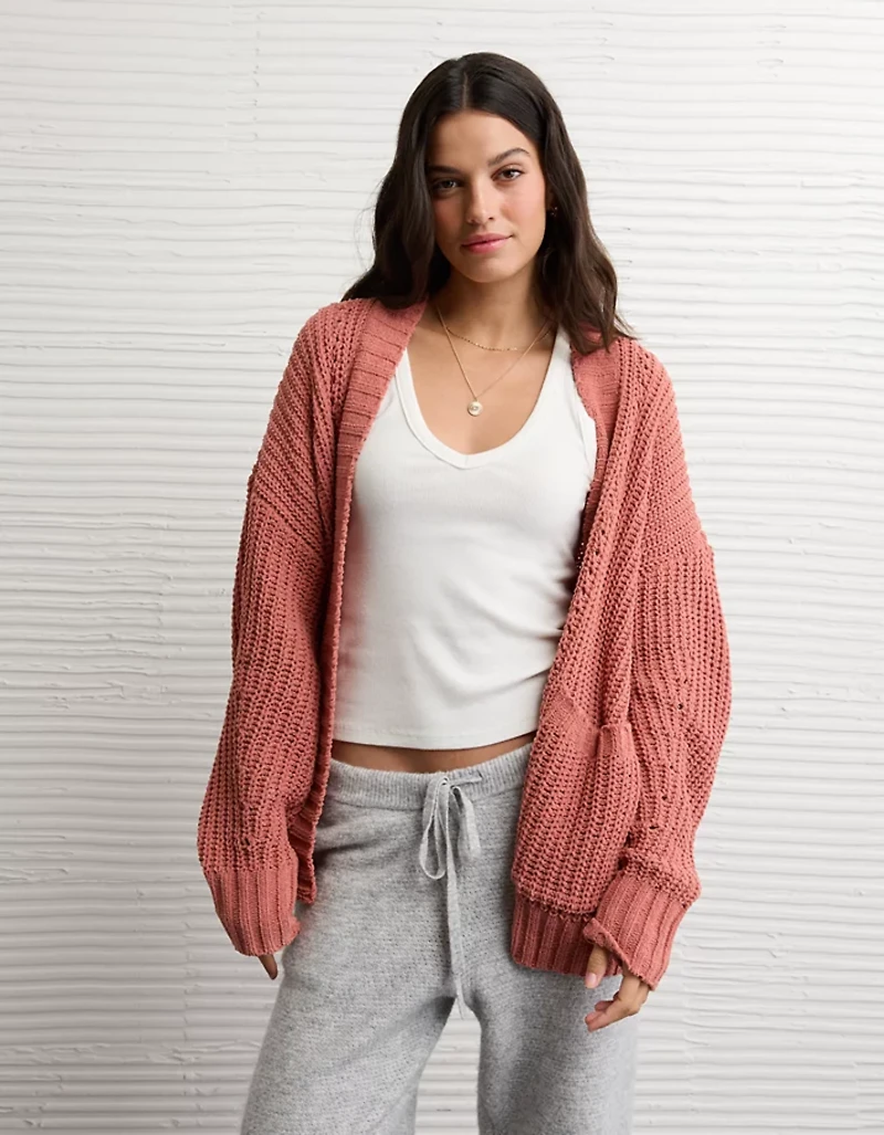 Chandail cardigan en chenille AE