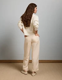 AE77 High-Waisted Tapered Linen-Blend Pant