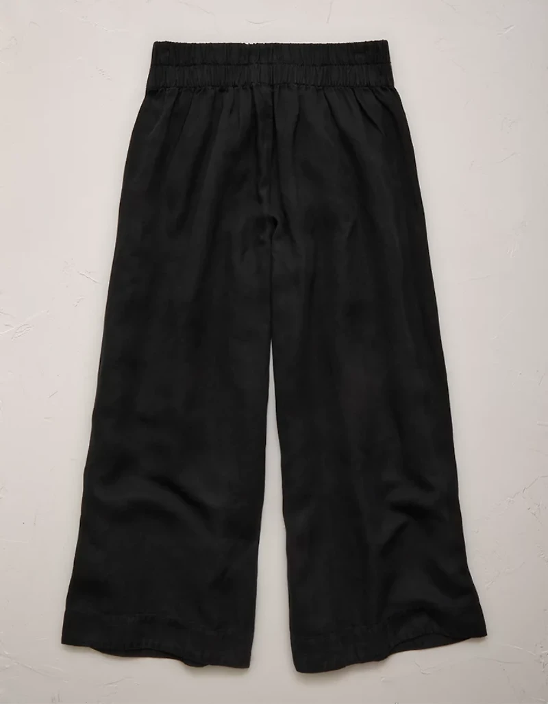 AE77 High-Waisted Linen Pleated Ankle Pant