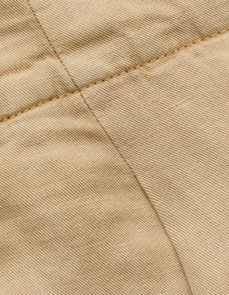 AE77 High-Waisted Linen Pleated Ankle Pant