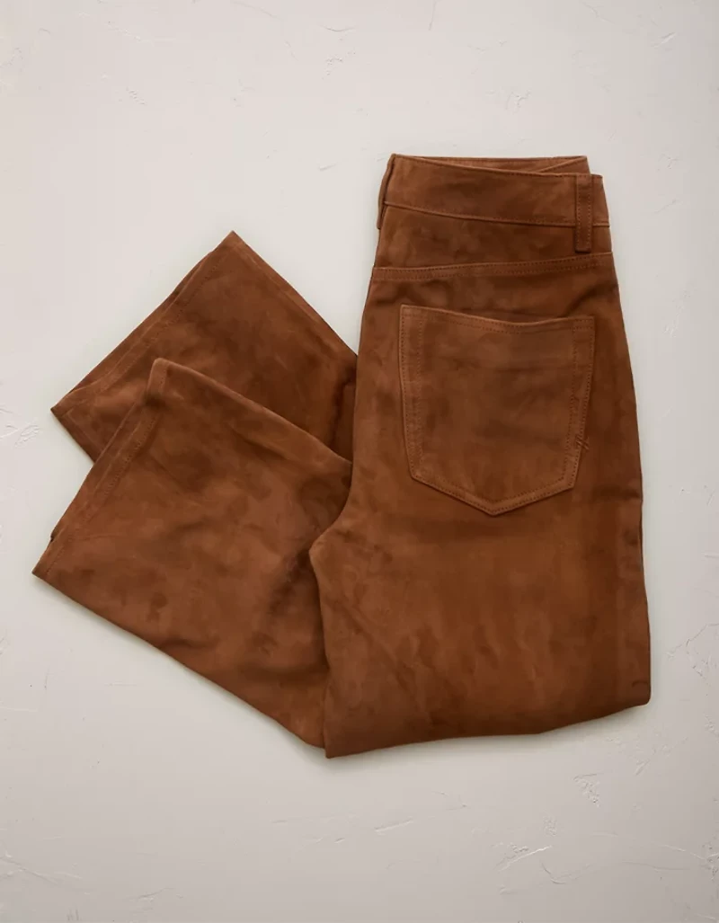 AE77 Suede Cropped Bootcut Pant