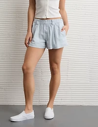 Short de style pantalon plissé à taille haute extensible AE