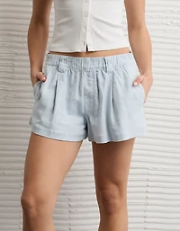 Short de style pantalon plissé à taille haute extensible AE