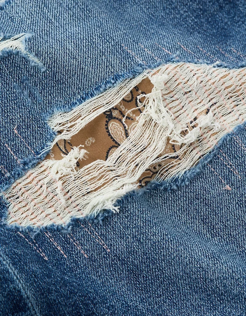 AE x Stagecoach Dreamy Drape Stretch Super Low-Rise Baggy Flare Jean