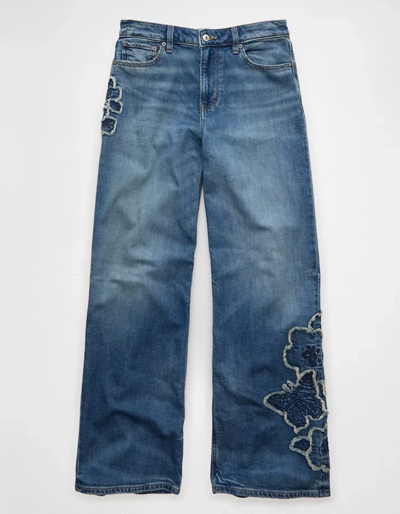 AE Syd Dreamy Drape Stretch Super High-Waisted Baggy Wide-Leg Jean