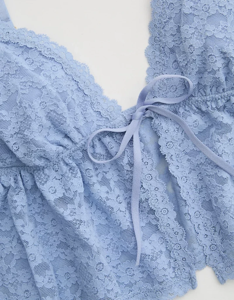 Show Off Vintage Lace Tie Front Bra Top