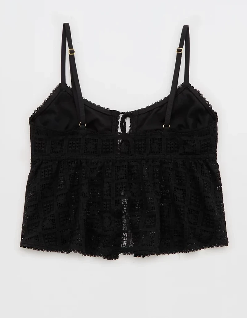 Show Off High Tide Lace Tie Front Tank Top