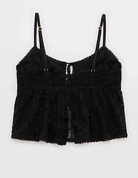Show Off High Tide Lace Tie Front Tank Top