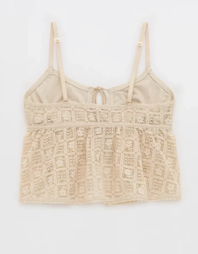 Show Off High Tide Lace Tie Front Tank Top