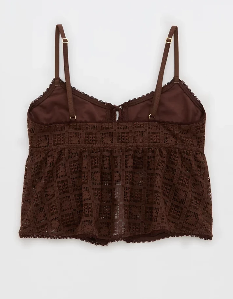 Show Off High Tide Lace Tie Front Tank Top