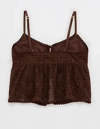 Show Off High Tide Lace Tie Front Tank Top