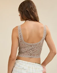 Show Off Paisley Lace Padded Plunge Tank Top