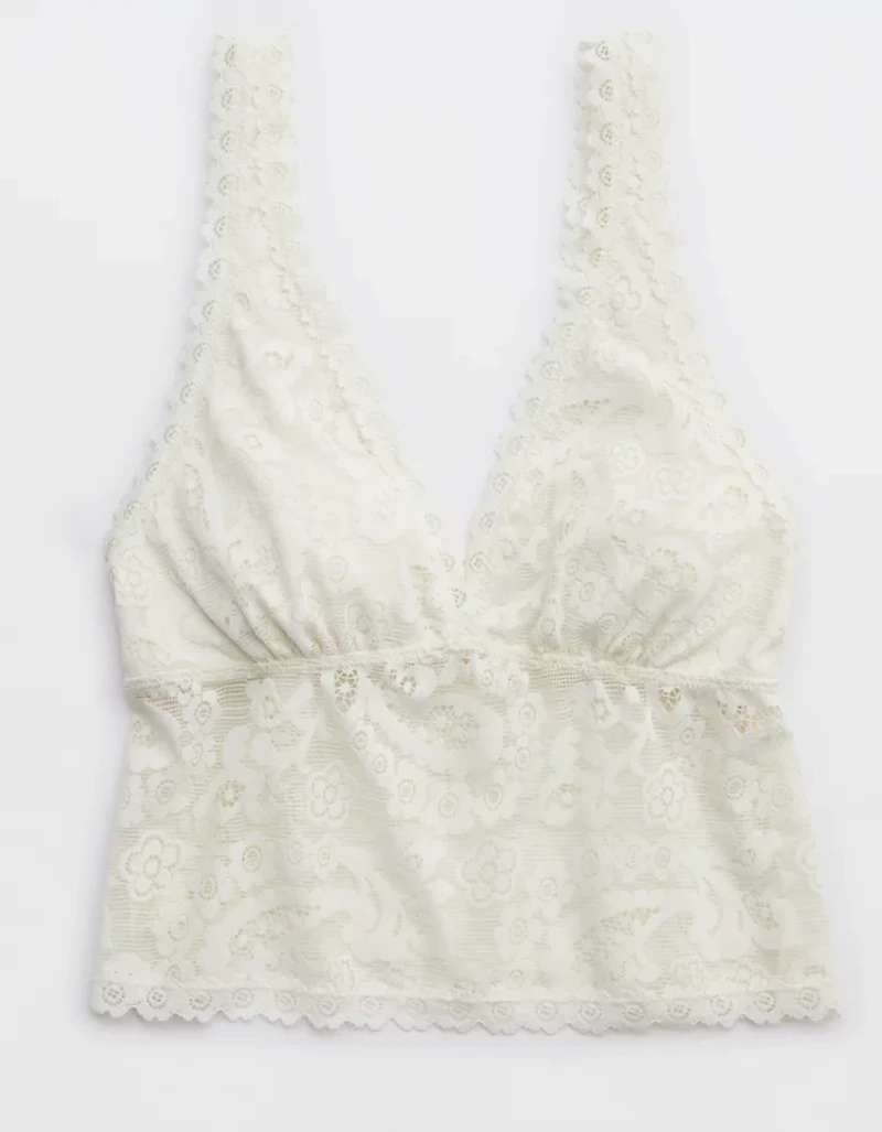 Show Off Paisley Lace Padded Plunge Tank Top