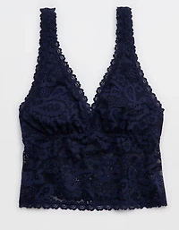 Show Off Paisley Lace Padded Plunge Tank Top