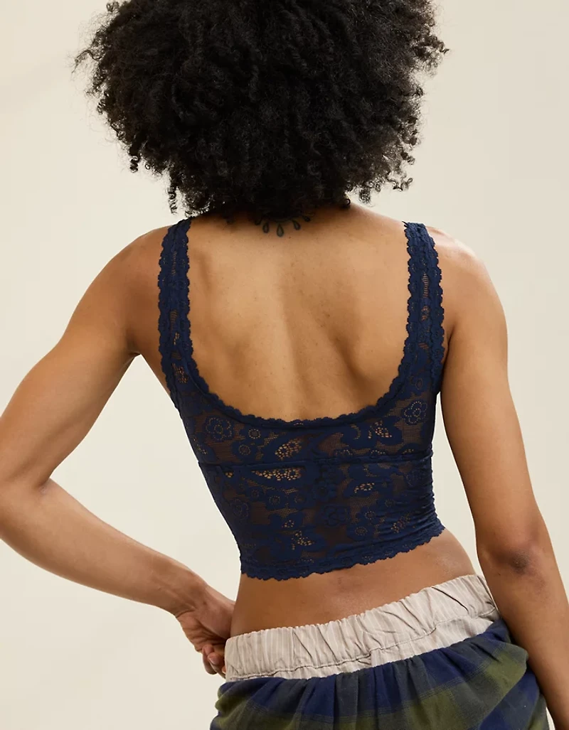 Show Off Paisley Lace Padded Plunge Tank Top