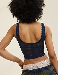 Show Off Paisley Lace Padded Plunge Tank Top