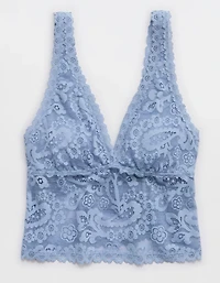 Show Off Paisley Lace Padded Plunge Tank Top