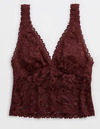Show Off Paisley Lace Padded Plunge Tank Top