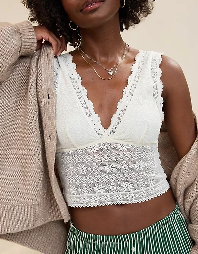 Show Off Lace Plunge Bra Top