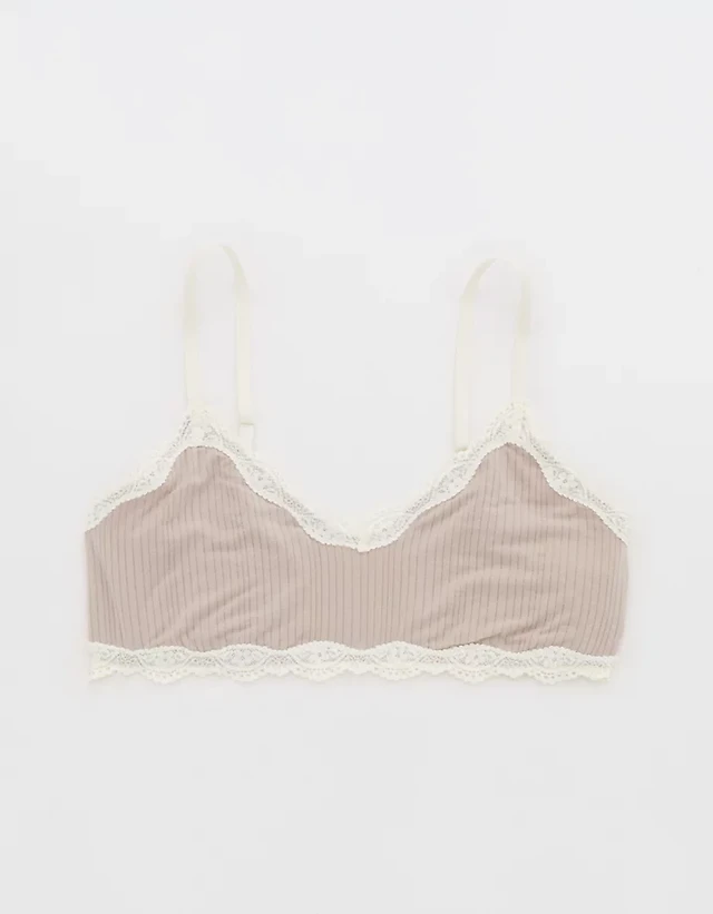 OVERSLEPT By Aerie Modal Lace Trim Bralette