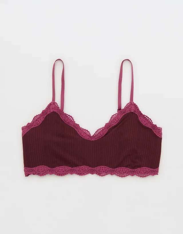 OVERSLEPT By Aerie Modal Lace Trim Bralette