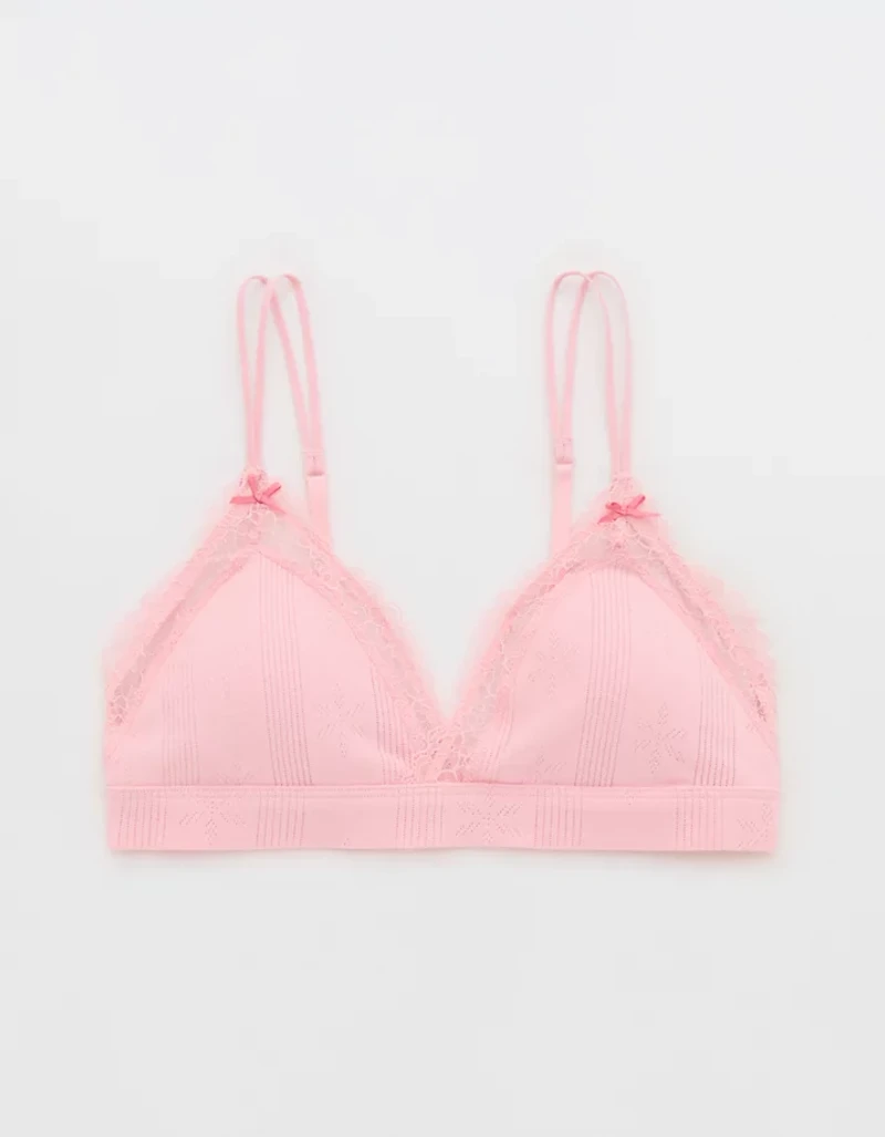 Superchill Pointelle Padded Triangle Bralette