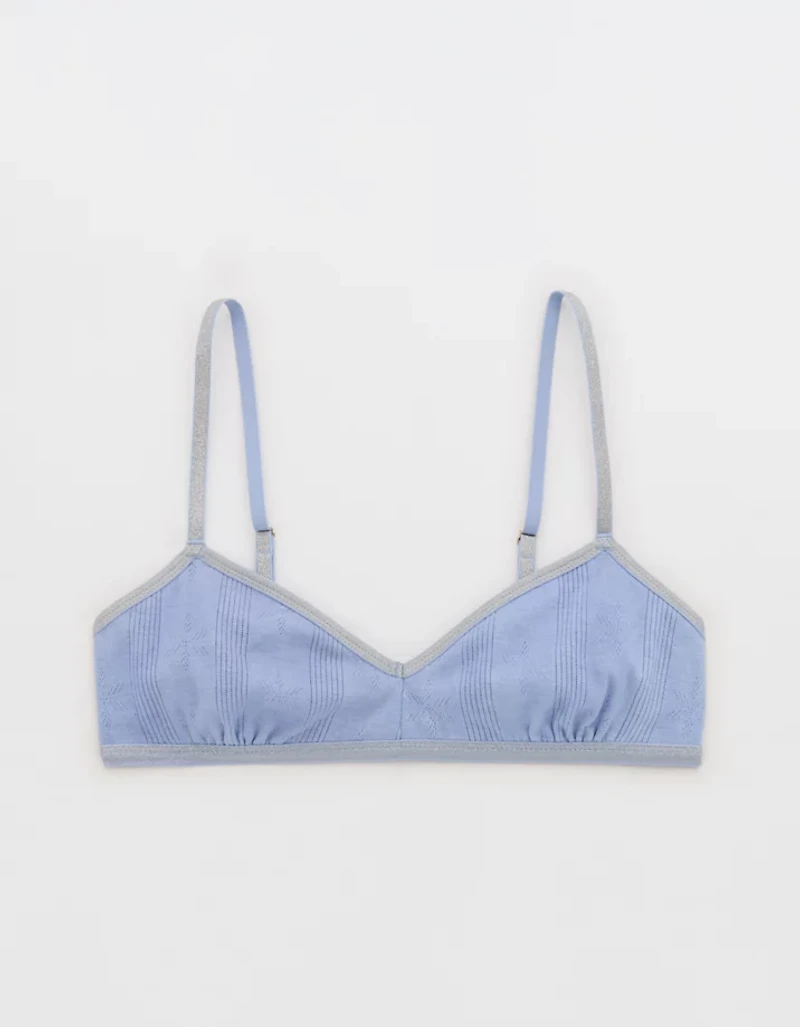 Superchill Shine Pointelle Triangle Bralette