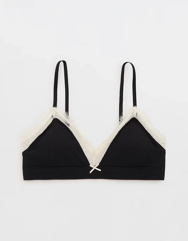 Superchill Cotton Rib Padded Triangle Bralette