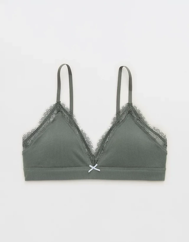 Superchill Cotton Rib Padded Triangle Bralette
