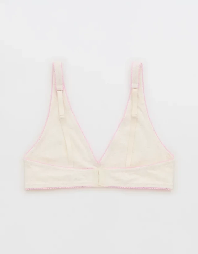 OVERSLEPT by Aerie Cotton Plunge Bralette