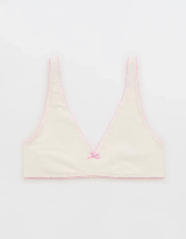 OVERSLEPT by Aerie Cotton Plunge Bralette