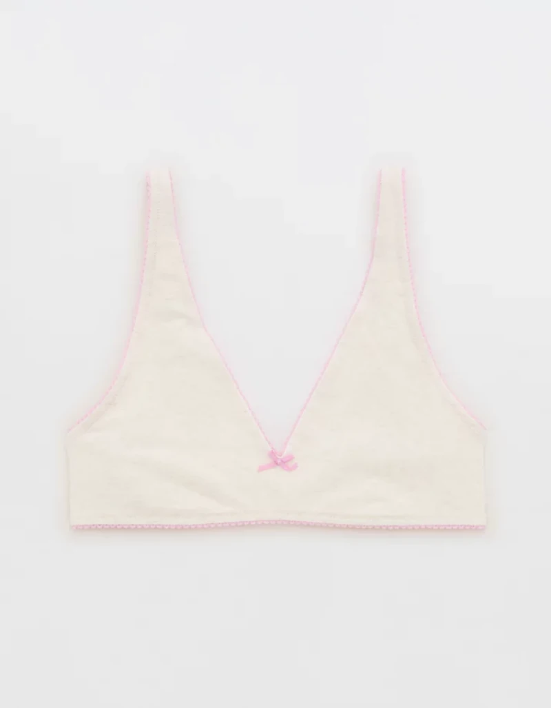 OVERSLEPT by Aerie Cotton Plunge Bralette