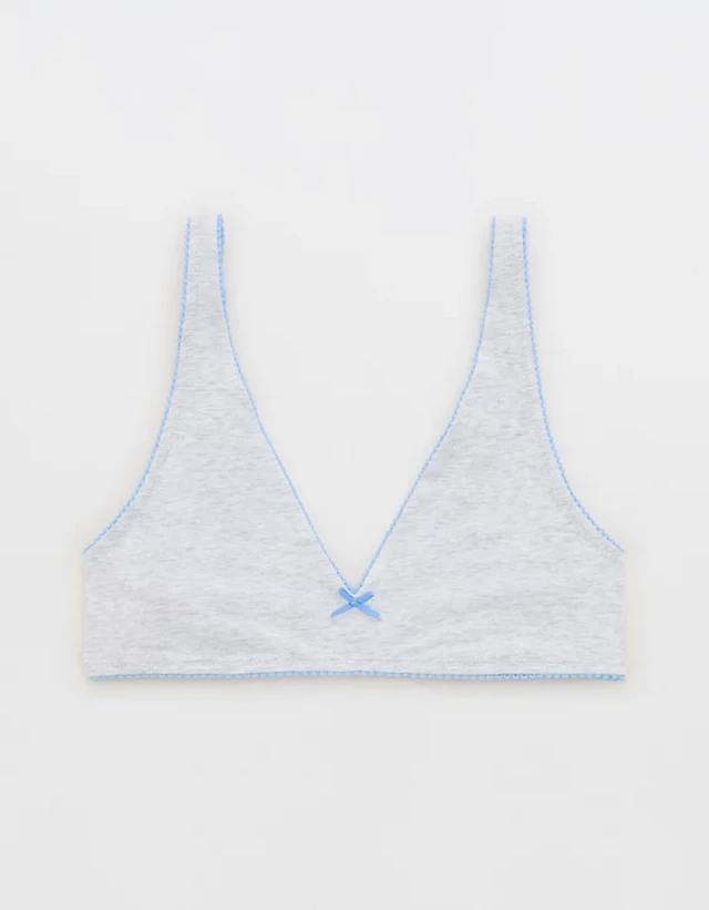 OVERSLEPT by Aerie Cotton Plunge Bralette