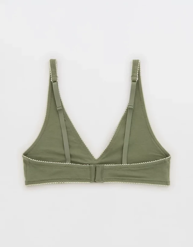OVERSLEPT by Aerie Cotton Plunge Bralette