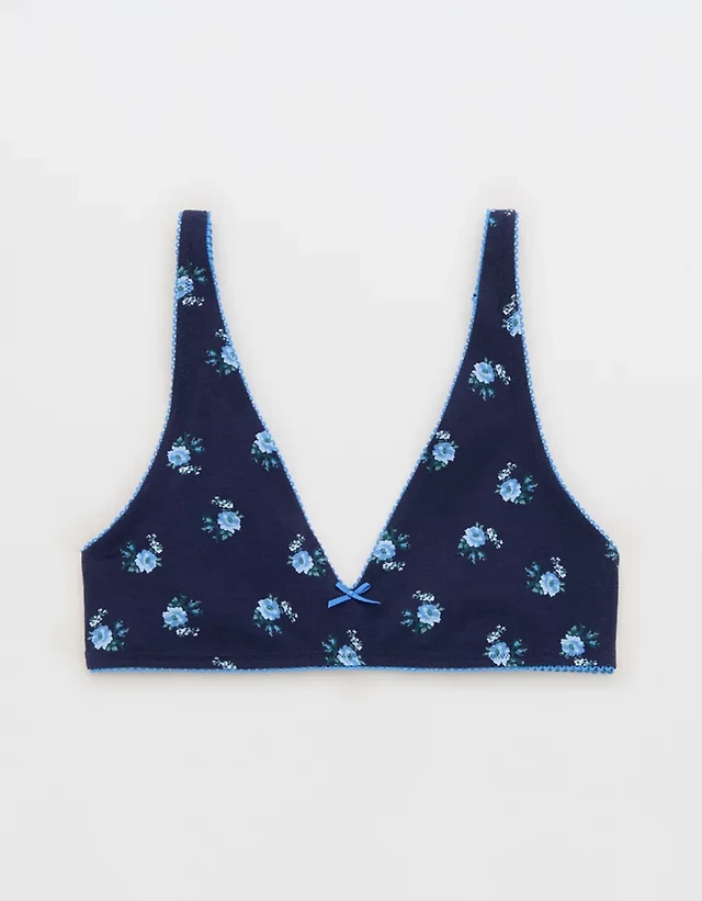 OVERSLEPT by Aerie Cotton Plunge Bralette