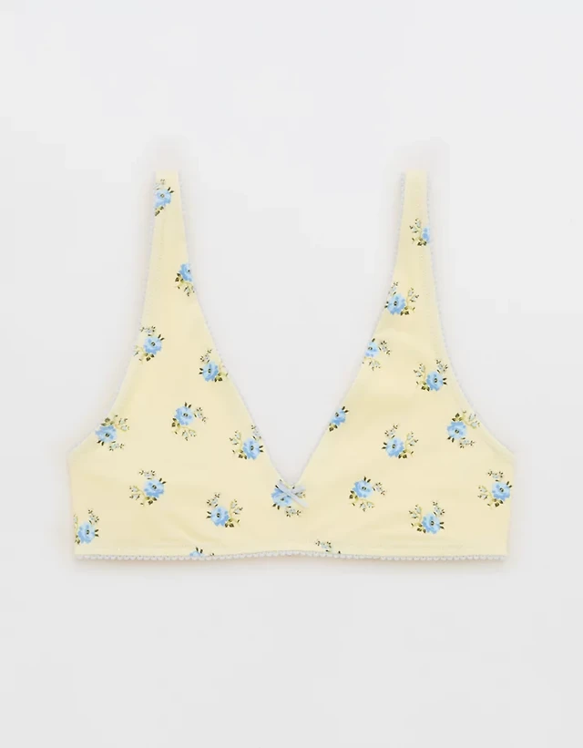 OVERSLEPT by Aerie Cotton Plunge Bralette