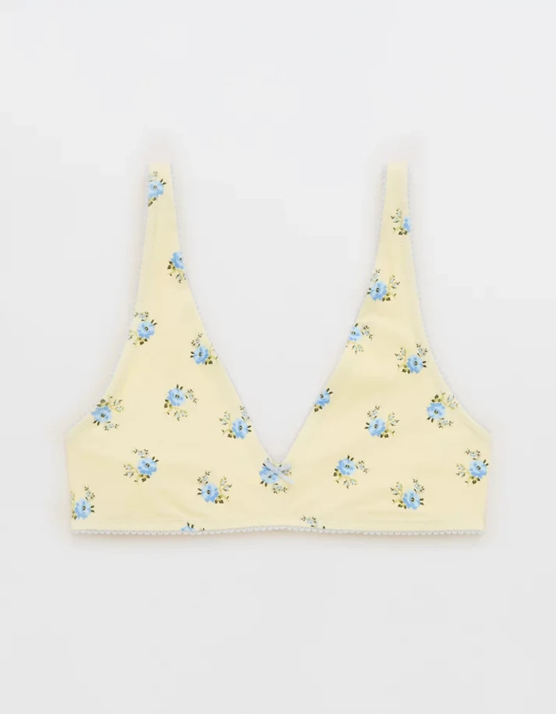 OVERSLEPT by Aerie Cotton Plunge Bralette