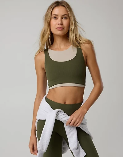 OFFLINE By Aerie Real Me XTRA Rib Switch Up High Neck Sports Bra