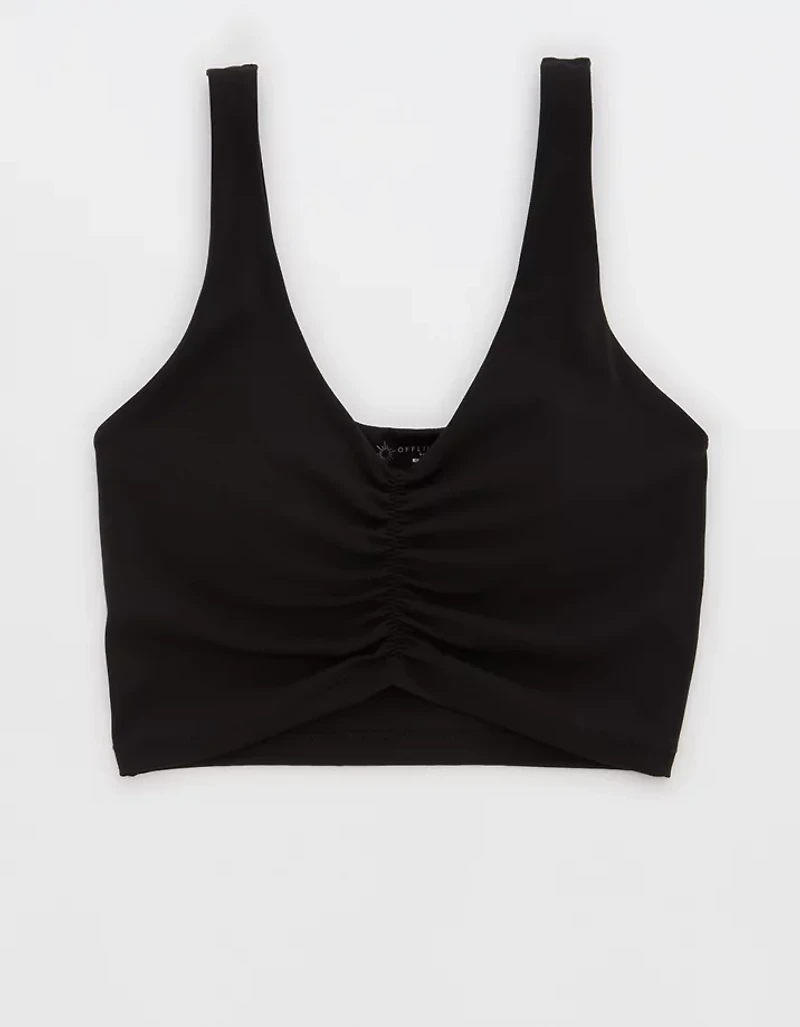 OFFLINE By Aerie Real Me Low Key Ruched Longline Sports Bra