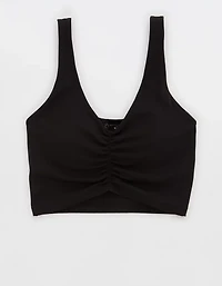 OFFLINE By Aerie Real Me Low Key Ruched Longline Sports Bra