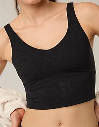 OFFLINE By Aerie Lace Low Key Longline Sports Bra
