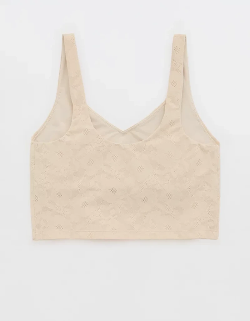 OFFLINE By Aerie Lace Low Key Longline Sports Bra